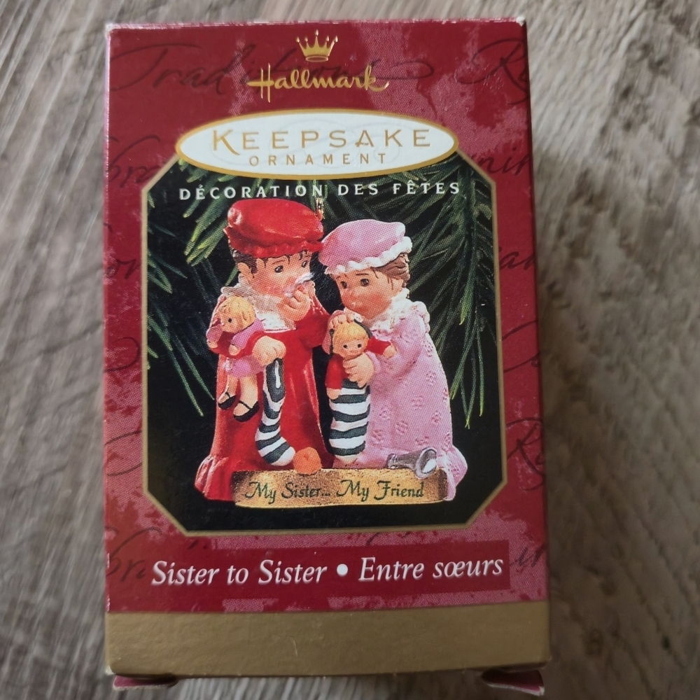 Hallmark Keepsake 1999 Christmas Ornament Sister to Sister "My Sister My Friend" - Picture 3 of 8
